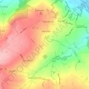 Mapa topográfico High Birstwith, altitud, relieve