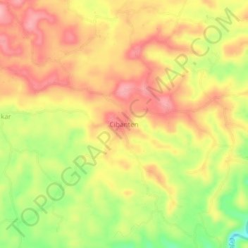 Mapa topográfico Cibanten, altitud, relieve