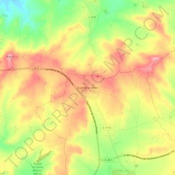 Mapa topográfico Guarda-si-venes, altitud, relieve