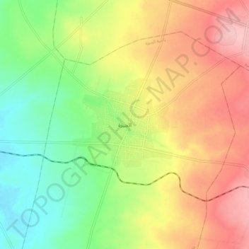 Mapa topográfico Al-Jiza, altitud, relieve