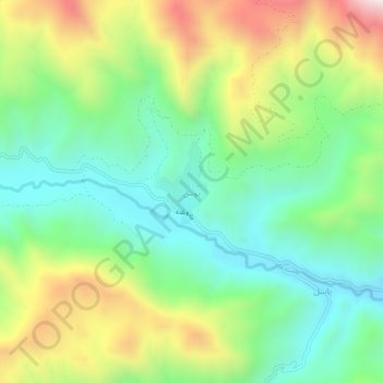 Mapa topográfico یوش, altitud, relieve