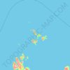 Mapa topográfico Phippsøya, altitud, relieve