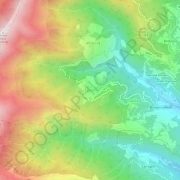 Mapa topográfico Tavole, altitud, relieve