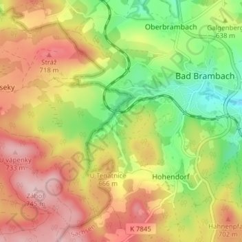 Mapa topográfico Röthenbach, altitud, relieve
