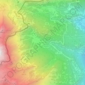 Mapa topográfico Bar Cenisio, altitud, relieve