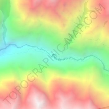 Mapa topográfico Secsi, altitud, relieve