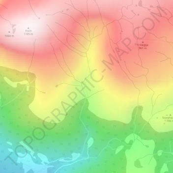 Mapa topográfico Listred, altitud, relieve