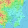 Mapa topográfico 関東地方, altitud, relieve