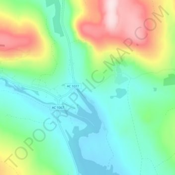 Mapa topográfico Stalon, altitud, relieve