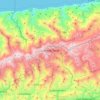 Mapa topográfico Colonia Tovar, altitud, relieve