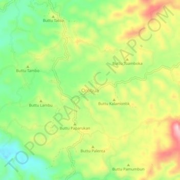 Mapa topográfico Orobua, altitud, relieve