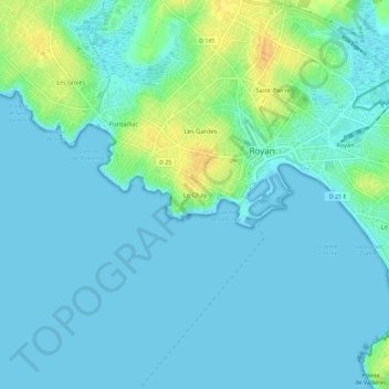 Mapa topográfico Le Chay, altitud, relieve