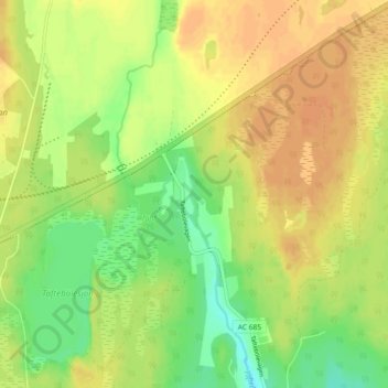Mapa topográfico Täfteböle, altitud, relieve
