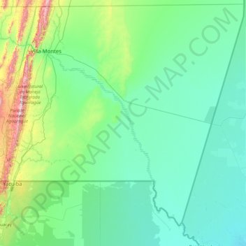 Mapa topogr fico Provincia Gran Chaco altitud relieve