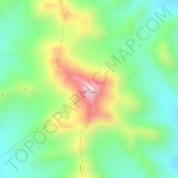 Mapa topográfico Cerro Colupo, altitud, relieve