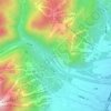 Mapa topográfico どんぐり, altitud, relieve