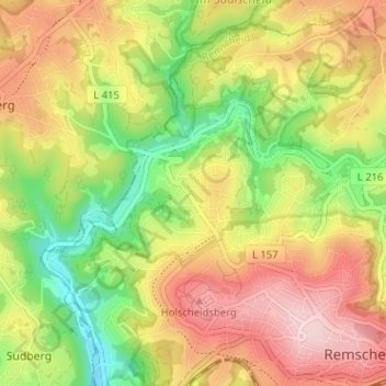 Mapa topográfico Hasten, altitud, relieve