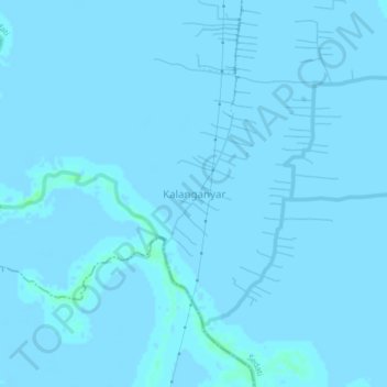 Mapa topográfico Kalanganyar, altitud, relieve