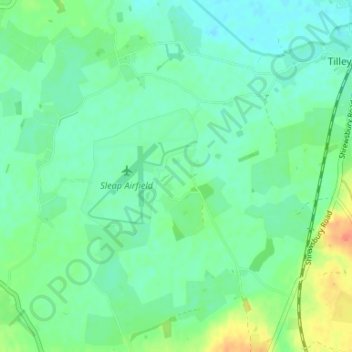 Mapa topográfico Sleap, altitud, relieve