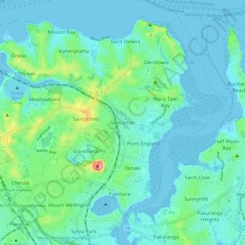 Mapa topográfico Glen Innes, altitud, relieve