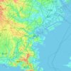 Mapa topográfico 横浜市, altitud, relieve