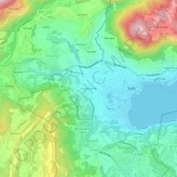 Mapa topográfico Campoverde, altitud, relieve