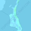 Mapa topográfico Punta Allen, altitud, relieve