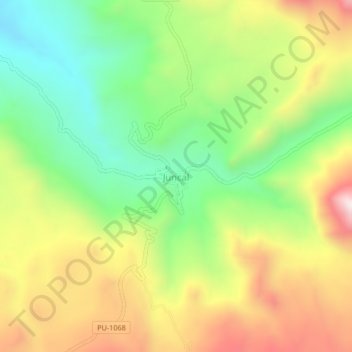 Mapa topográfico Juncal, altitud, relieve