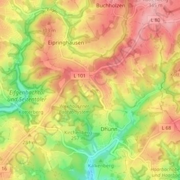 Mapa topográfico Wickhausen, altitud, relieve