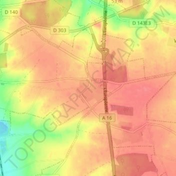 Mapa topográfico Le Bahot, altitud, relieve