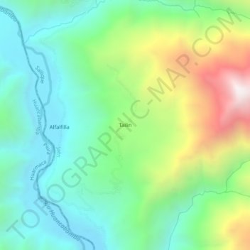 Mapa topográfico Tailin, altitud, relieve