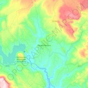 Mapa topográfico Rumana/Romana, altitud, relieve