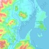 Mapa topográfico Cam Ranh, altitud, relieve