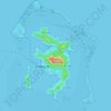 Mapa topográfico Bora-Bora, altitud, relieve