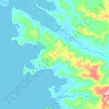 Mapa topográfico Pixvae, altitud, relieve