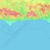 Mapa topográfico Malibu, altitud, relieve