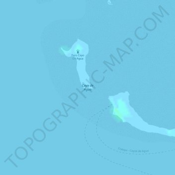Mapa topográfico Cayo de Agua, altitud, relieve