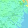 Mapa topográfico Tien Giang province, altitud, relieve