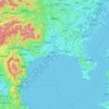 Mapa topográfico Prefectura de Kanagawa, altitud, relieve