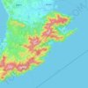 Mapa topográfico 肝付町, altitud, relieve