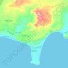Mapa topográfico Mũi Né, altitud, relieve