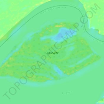 Mapa topográfico Isla Iguana, altitud, relieve