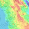 Mapa topográfico San Diego County, altitud, relieve