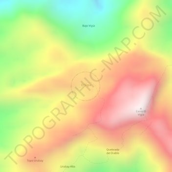 Mapa topográfico El Vigía, altitud, relieve