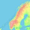 Mapa topográfico Norge, altitud, relieve