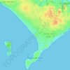 Mapa topográfico Punta Del Este, altitud, relieve