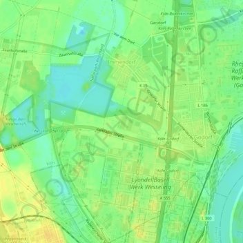 Mapa topográfico Immendorf, altitud, relieve