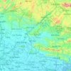 Mapa topográfico Bac Giang Province, altitud, relieve