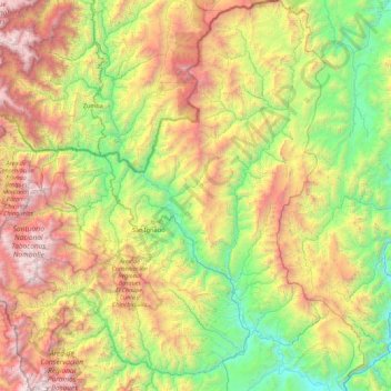 Mapa topográfico San Ignacio, altitud, relieve