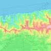 Mapa topográfico Parque Nacional Henri Pittier, altitud, relieve